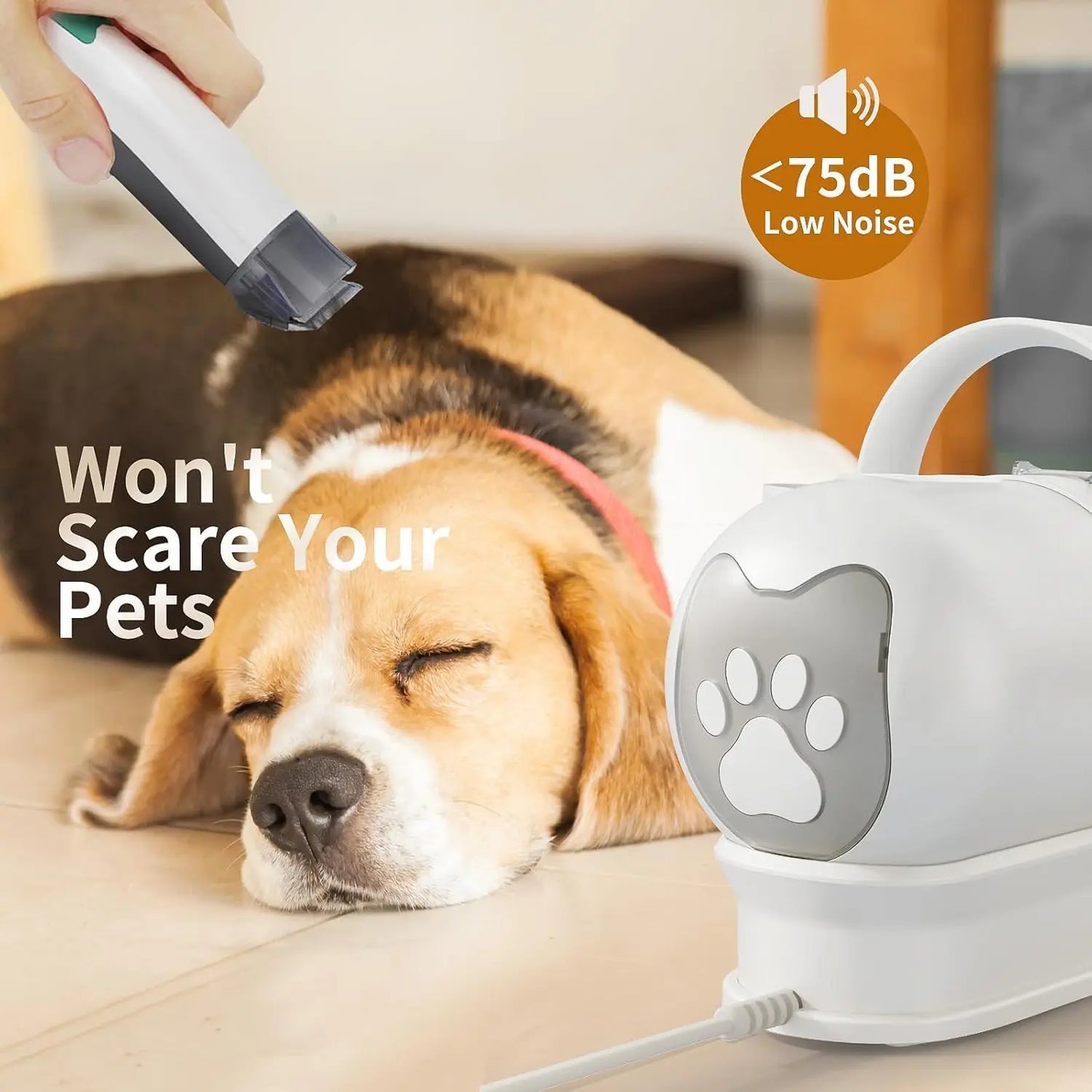Pet Grooming Vacuum Kit With Clipper And Hair Removal Tools