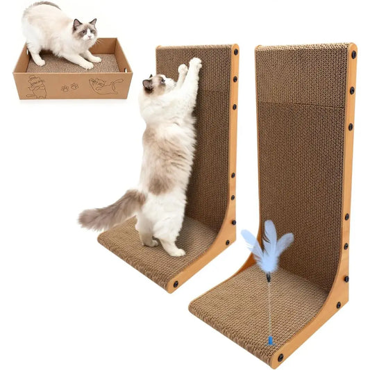 Cat Scratcher Indoor 3 In 1 L Shaped Scratching Board