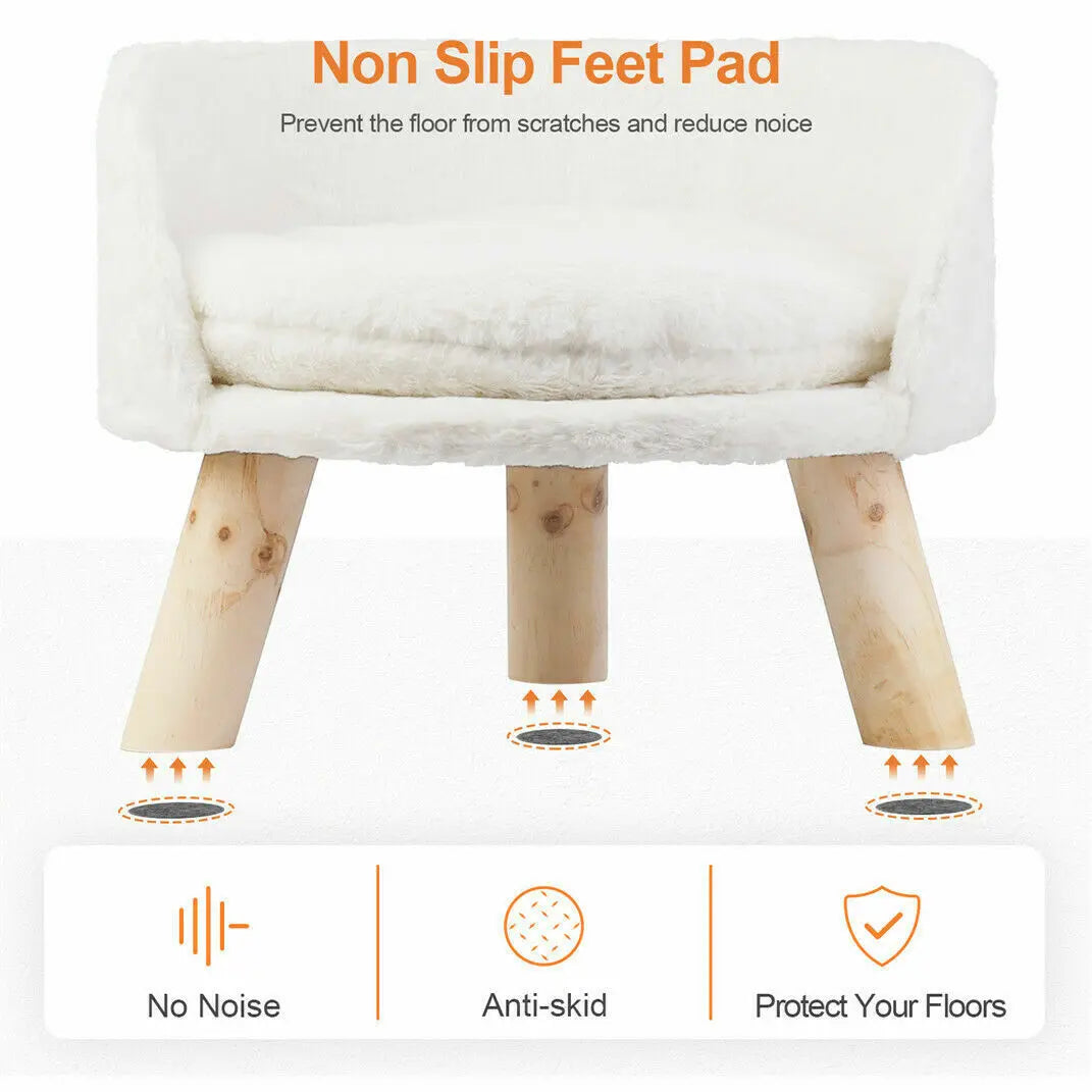Soft Cat Bed Plush Nesting Chair With Cushion Pad Cozy