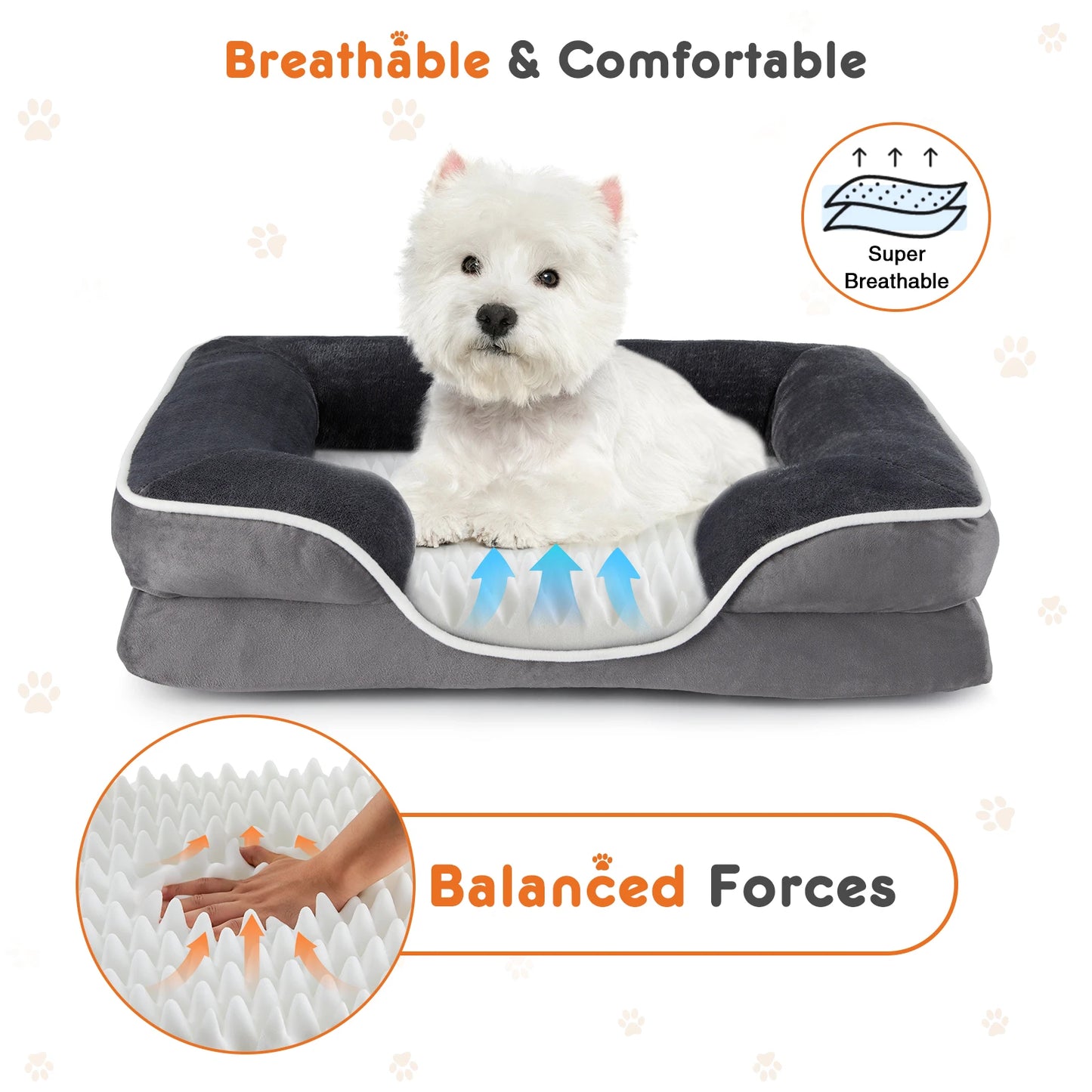JHK Orthopedic Memory Foam Dog Bed for Cats and Dogs
