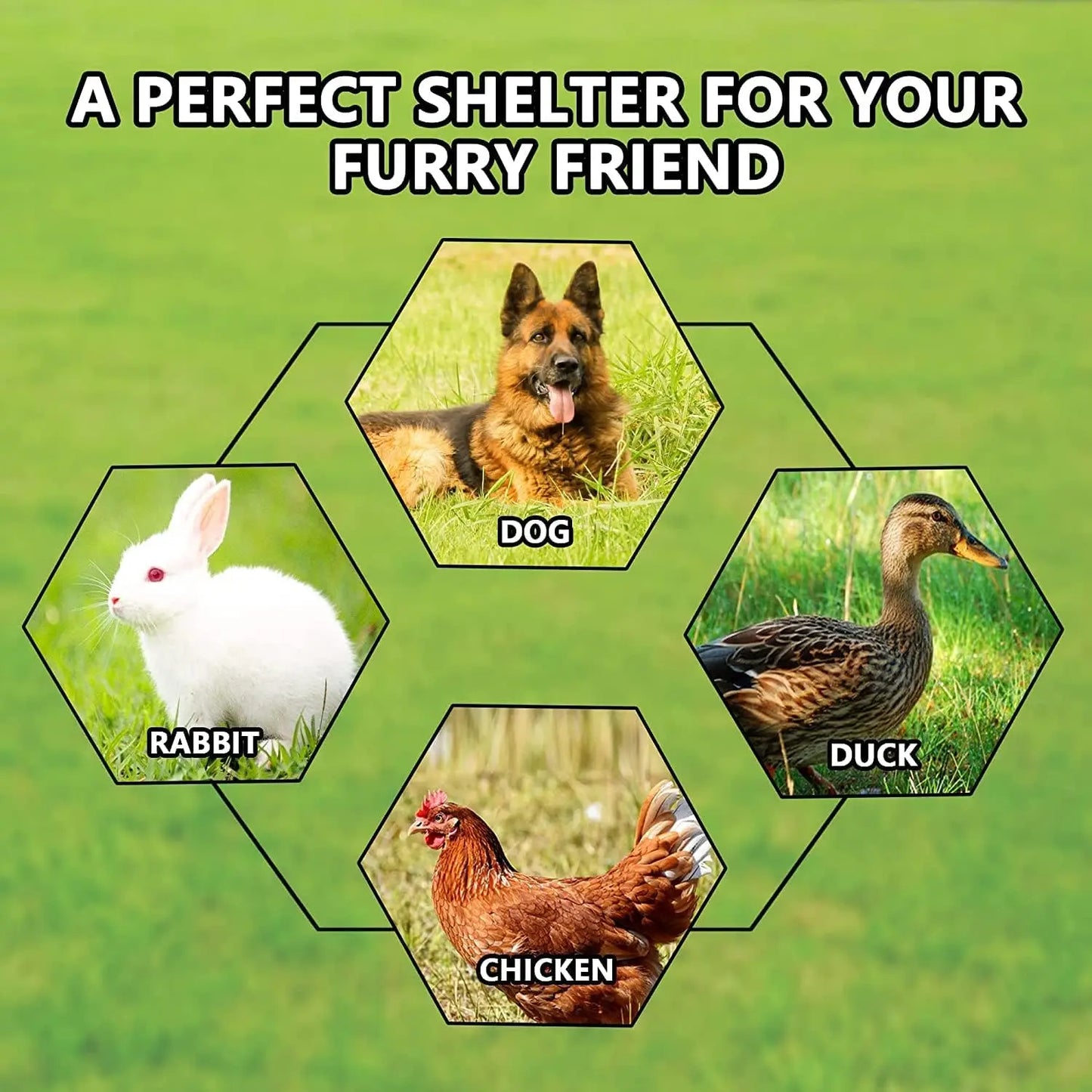 Outdoor Dog Kennel Chain Link Run With Roof Waterproof UV Resistant Cover