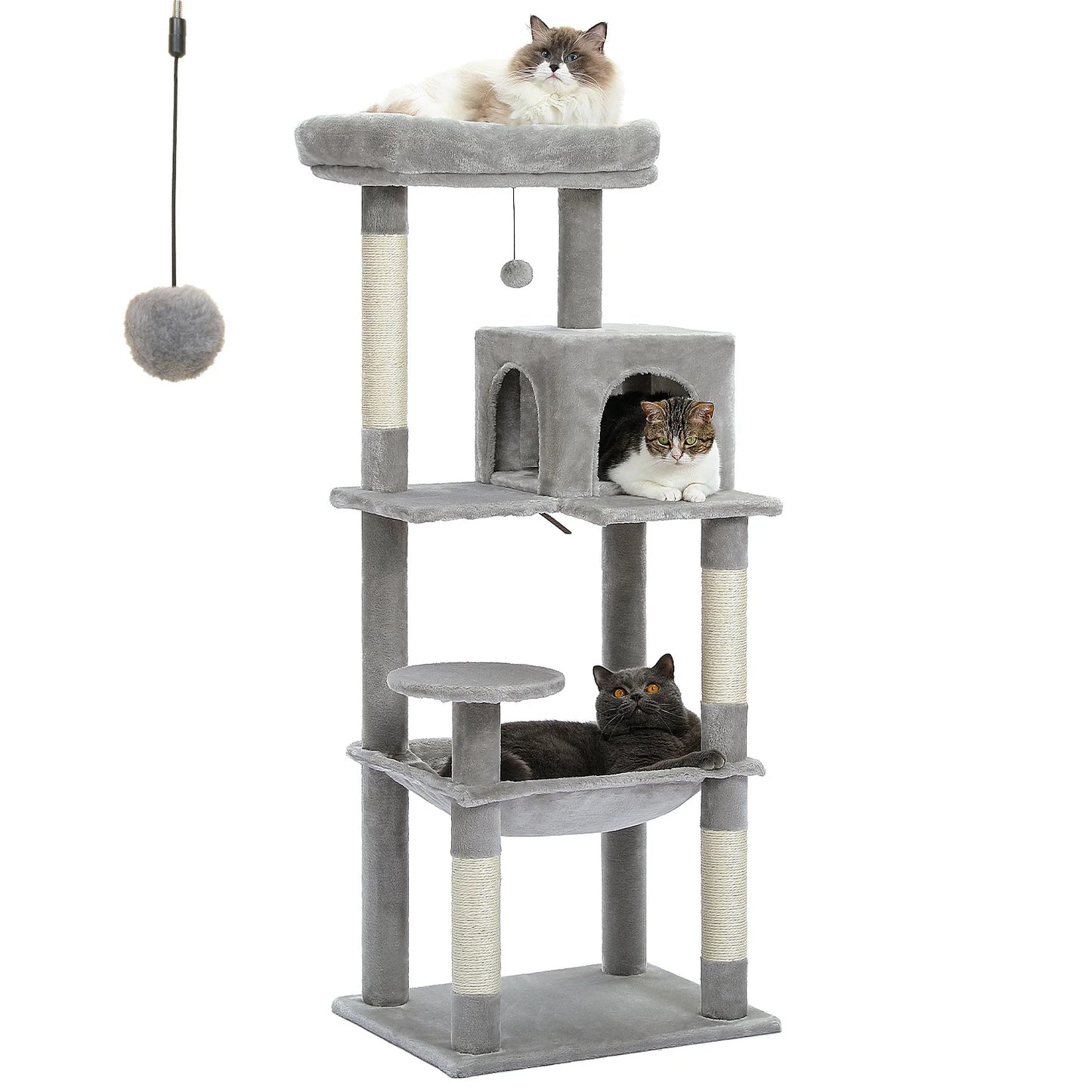 PAWZ Road 5-Level Cat Tree Tower for Indoor Cats Deluxe