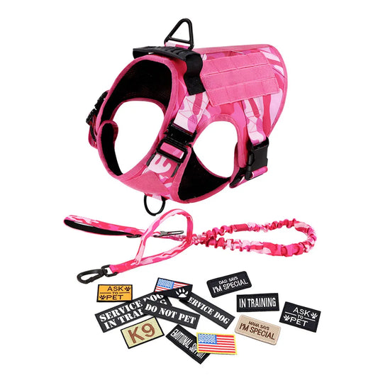 PETRAVELCN Military Camouflage Dog Harness Basic Vest Leash