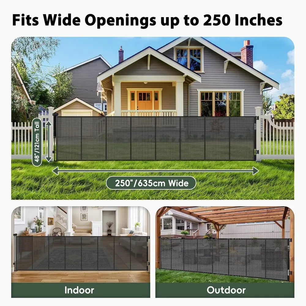 Retractable Baby Gate For Pets And Dogs For Wide Openings