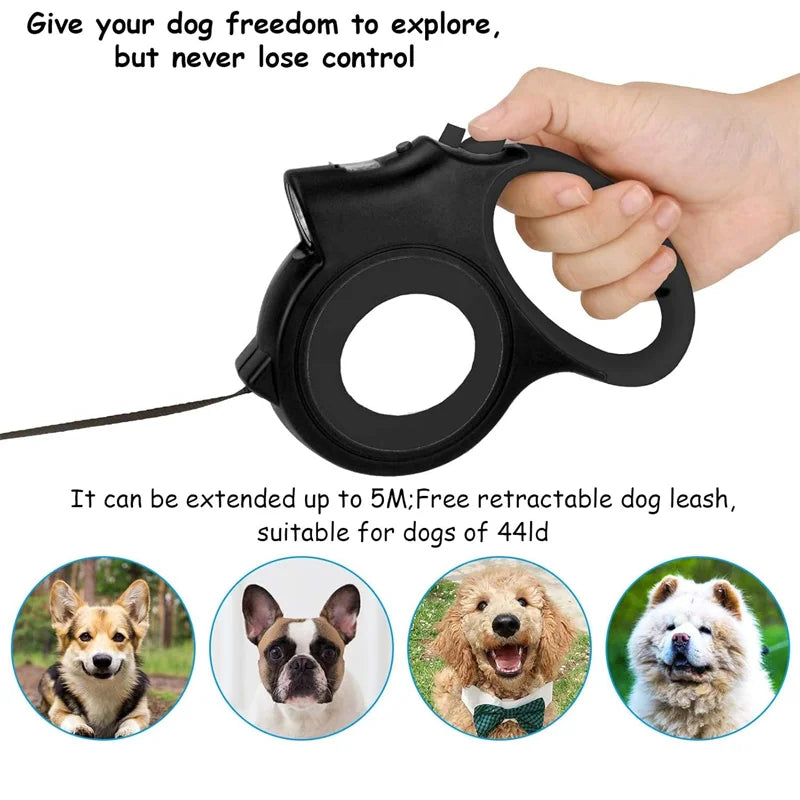 Automatic Retractable Dog Leash For Pets Under 77 Pounds Lightweight