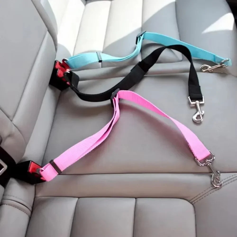 Adjustable Pet Car Seat Belt And Leash Harness For Travel