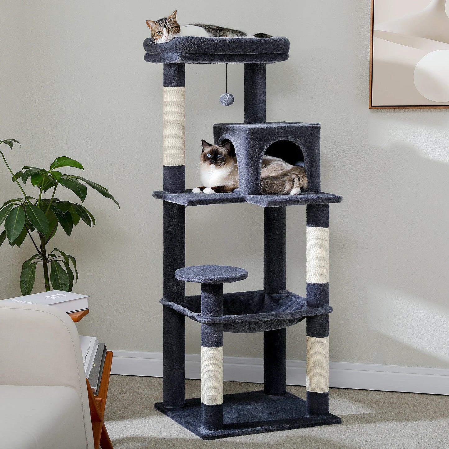 PAWZ Road 5-Level Cat Tree Tower for Indoor Cats Deluxe