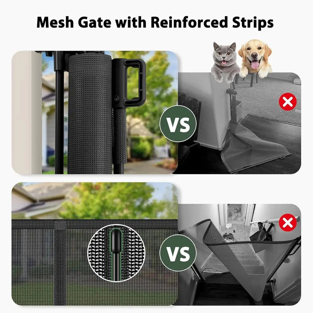 Retractable Baby Gate For Pets And Dogs For Wide Openings