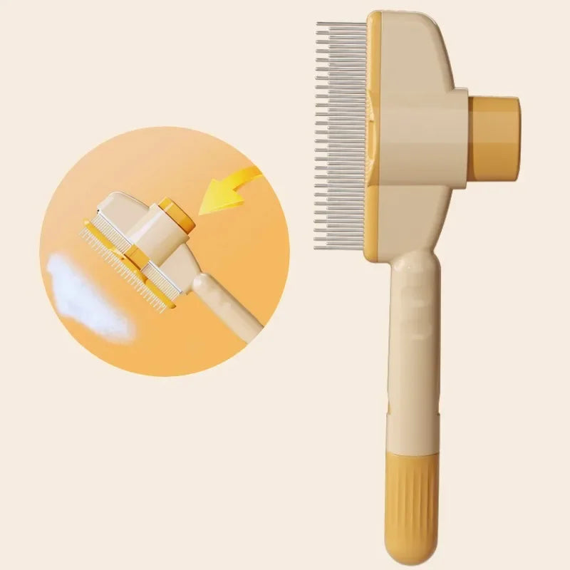 One-Button Self-Cleaning Dog Grooming Comb With Massage For Pets