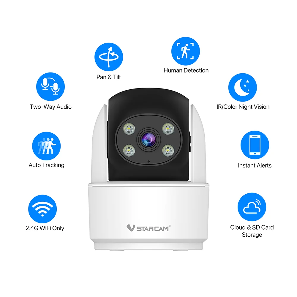 Vstarcam 2MP Indoor WiFi Security Camera with Pan Tilt