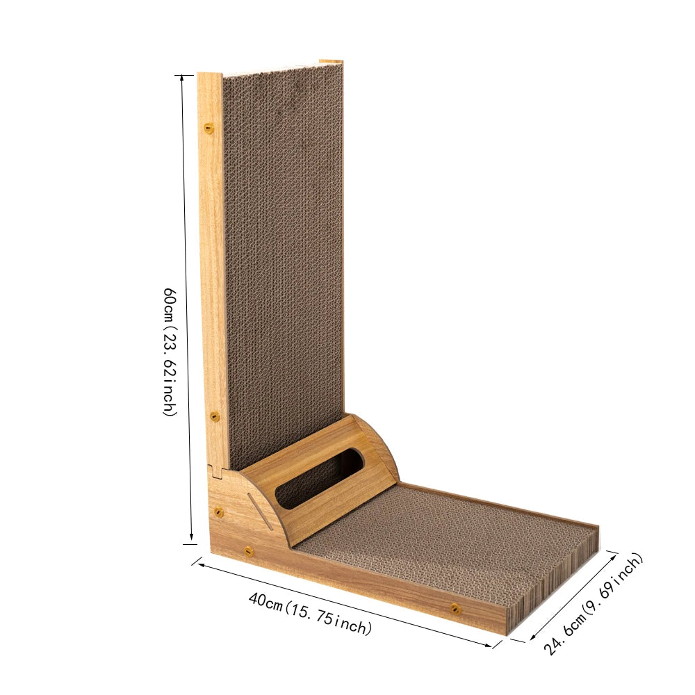 NONECN Cat Scratcher L Shape Wall Mounted Cardboard Pad