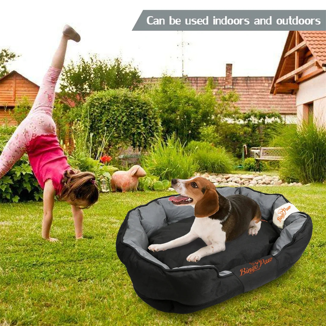 Soft Dog Bed With Removable Cushion And Waterproof Oxford Cover