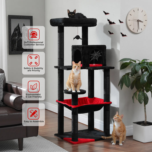 PAWZ Road Gothic Cat Tree for Indoor Cats with Hammock