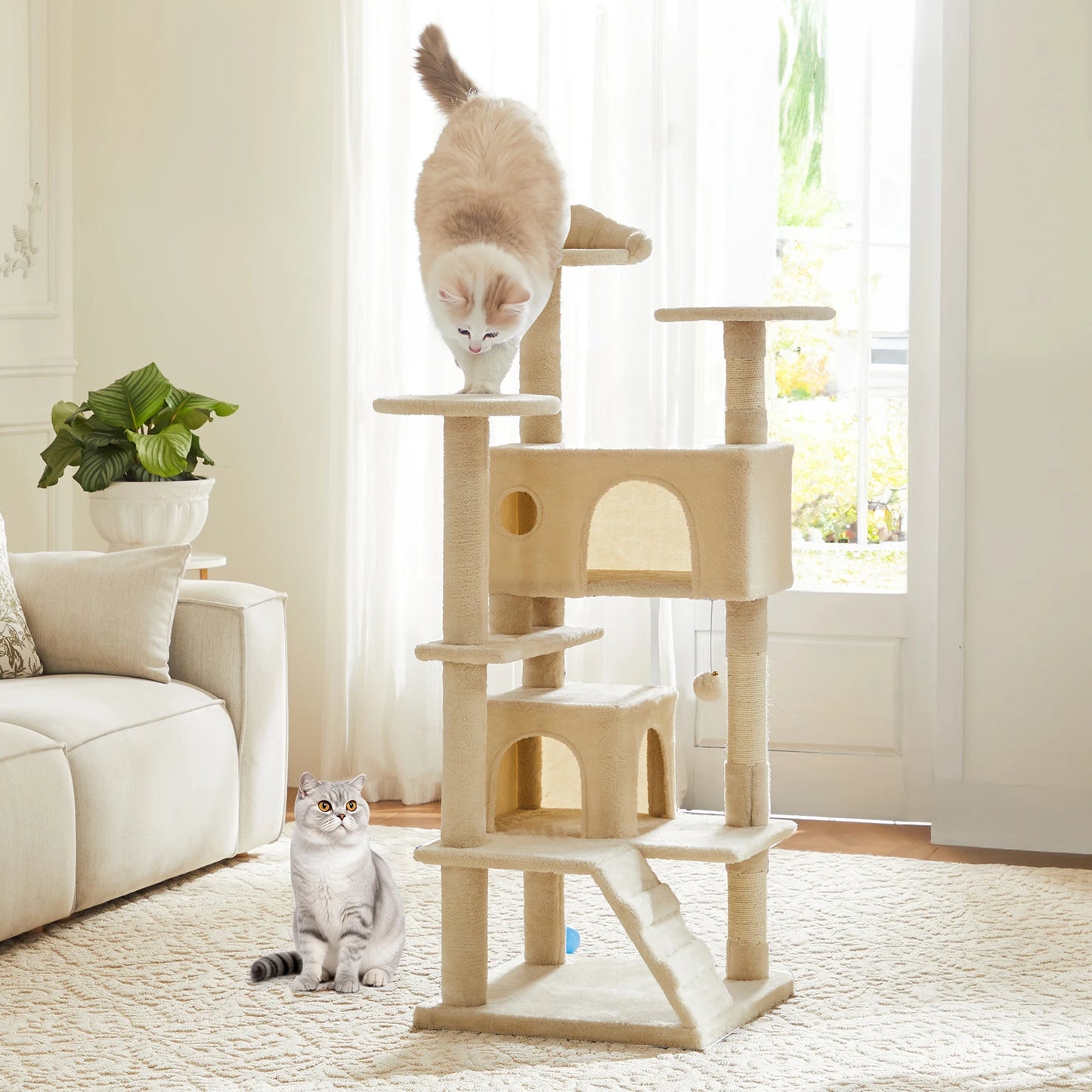 JHK Multi-Level Cat Tree Tower With Sisal Scratching Post Indoor