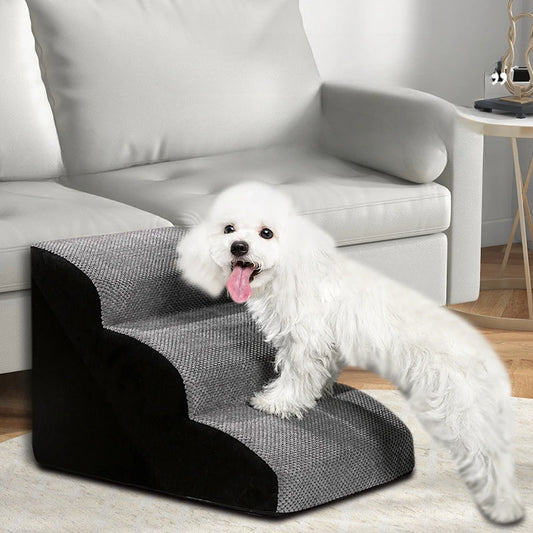 NONEDogDoor Two Third Step Memory Foam Dog Ramp Pet Stairs