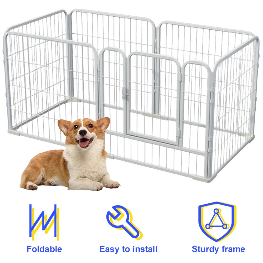 Heavy Duty Dog Playpen 6 Panels Foldable Metal Exercise Fence