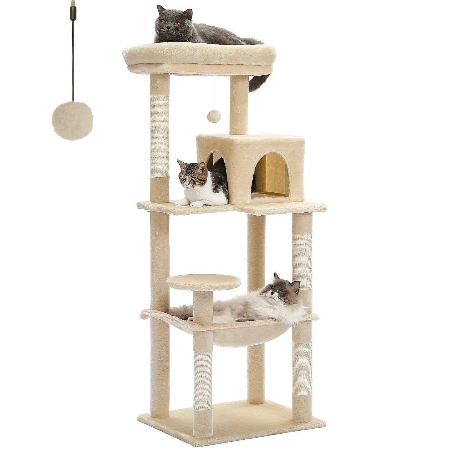 PAWZ Road 5-Level Cat Tree Tower for Indoor Cats Deluxe