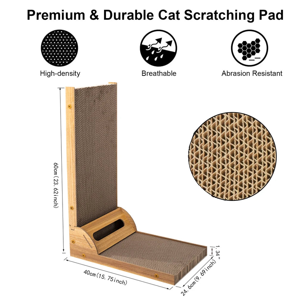 NONECN Cat Scratcher L Shape Wall Mounted Cardboard Pad
