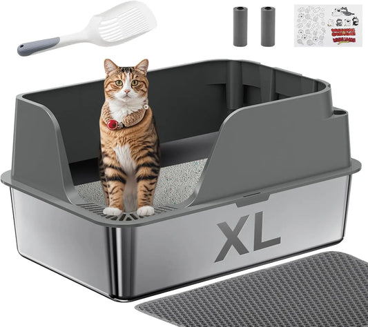 Stainless Steel Cat Litter Box Splash Proof and Leak Proof