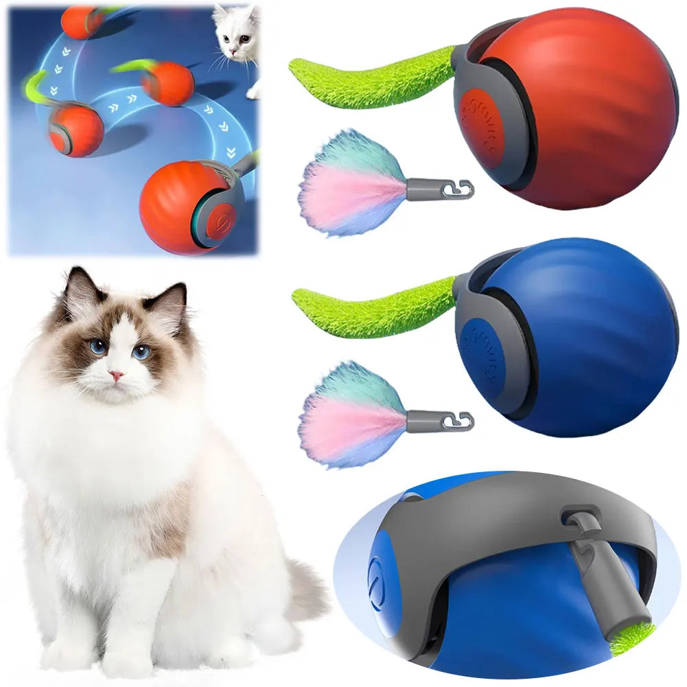 Automatic Moving Cat Toy Ball Rechargeable Interactive Pet Toy