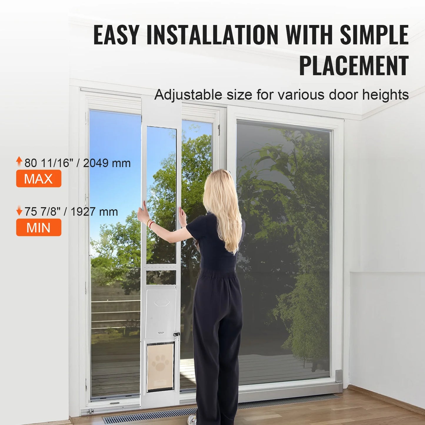 None Dog Door For Sliding Glass Door With Adjustable Height