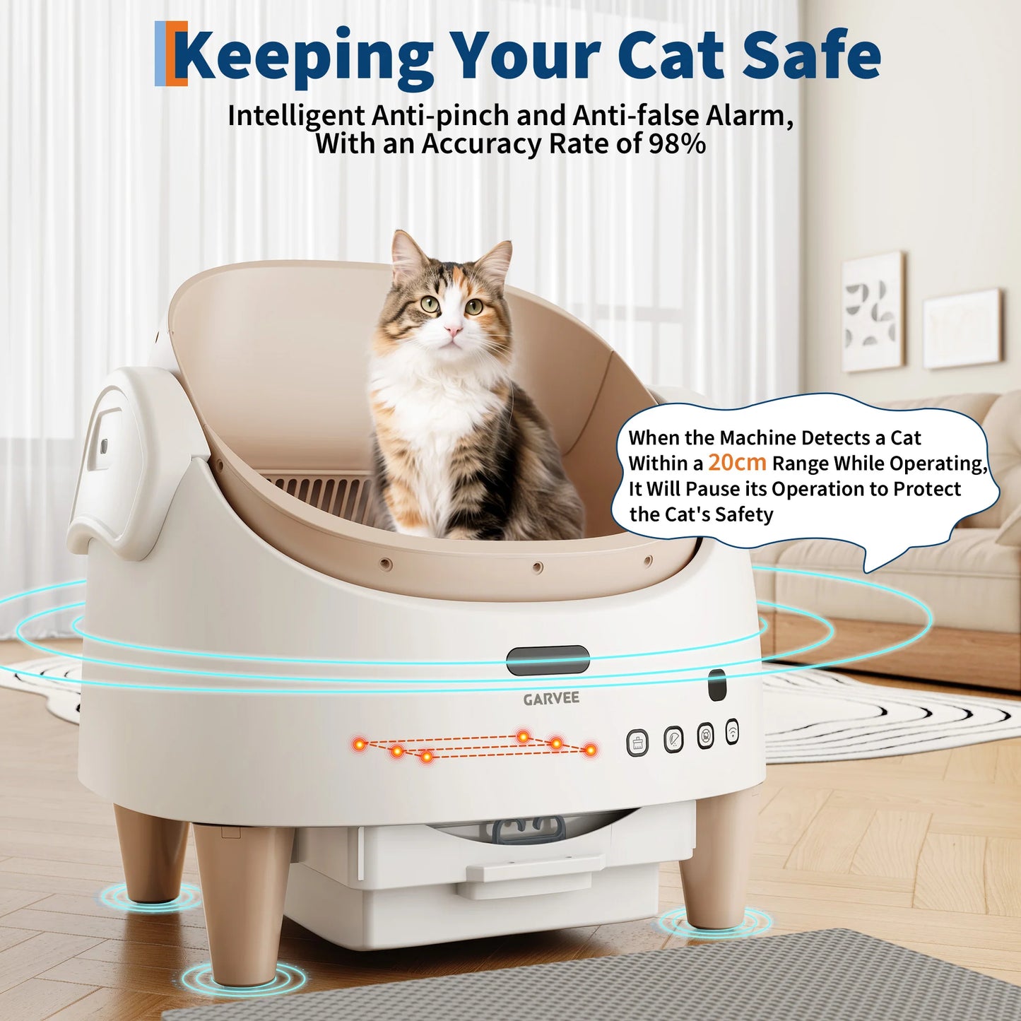 HiMISS Self Cleaning Smart Litter Box APP Odor Free Toilet