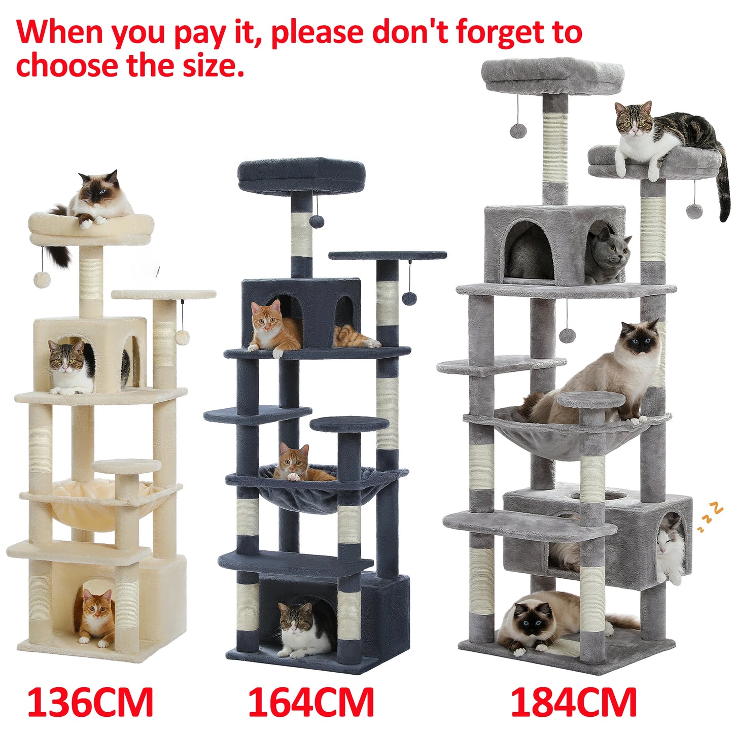 PAWZ Road Cat Tree Indoor Tower With Sisal Scratching Posts And Condos