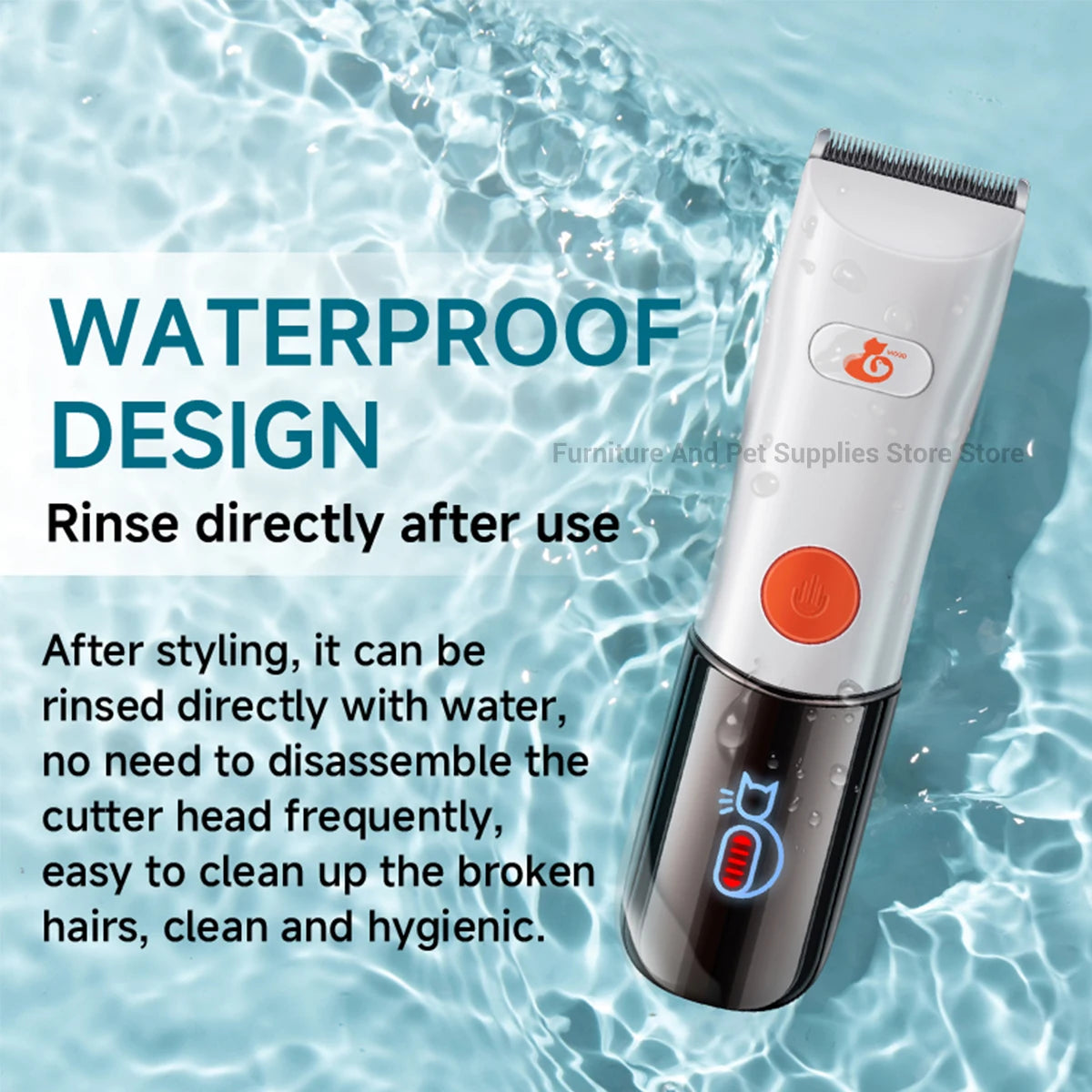 Pet Hair Clipper Set For Dogs And Cats Waterproof 3-Speed