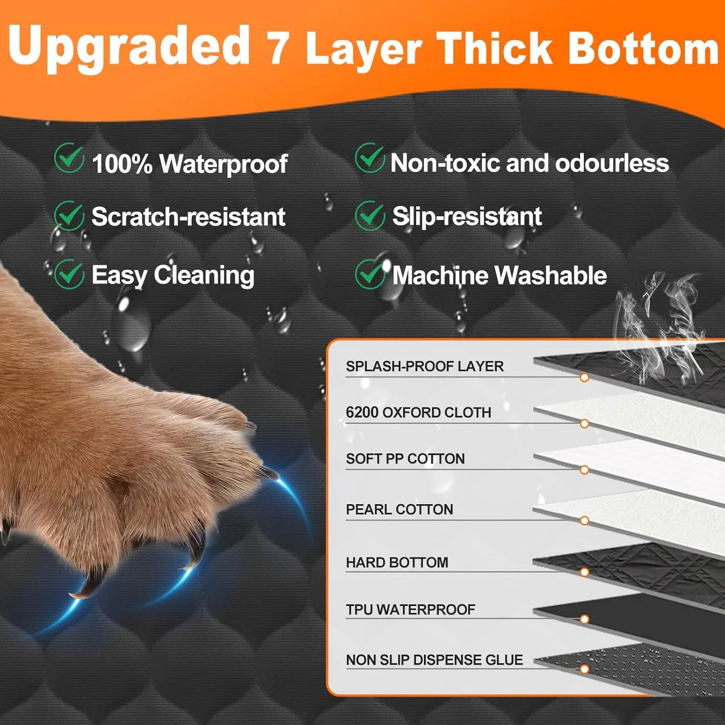 Wedyvko Waterproof Dog Car Seat Cover Hammock Back Seat Protector