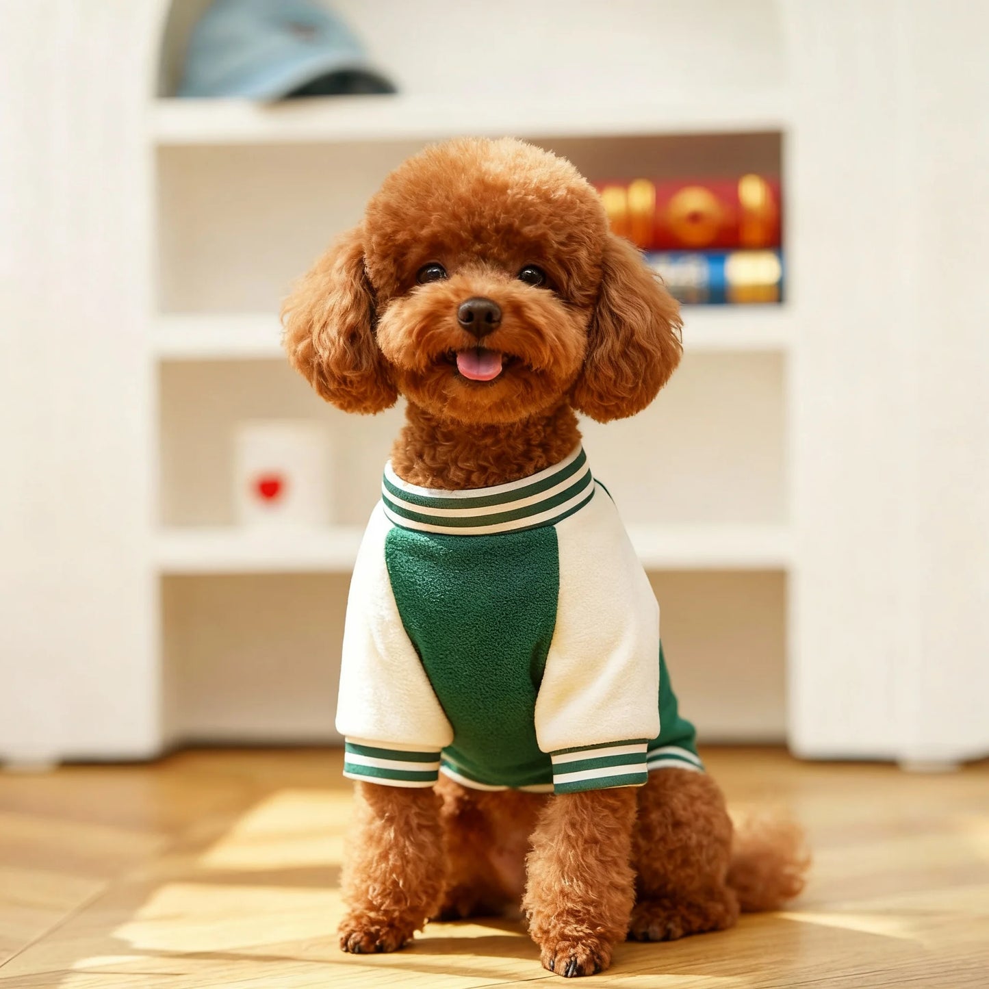 Cozy Fleece Dog Jacket With Sporty Baseball Style