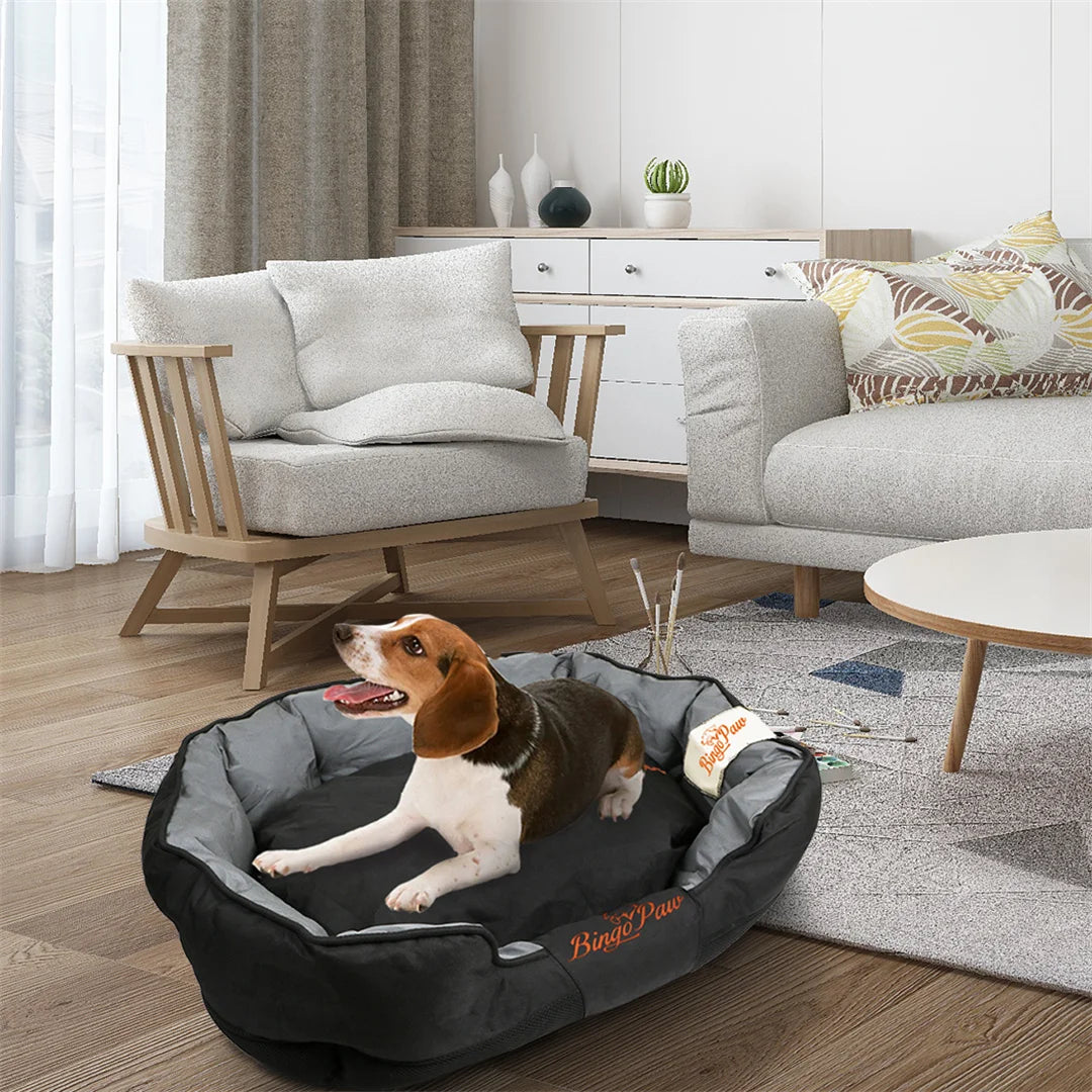 Soft Dog Bed With Removable Cushion And Waterproof Oxford Cover