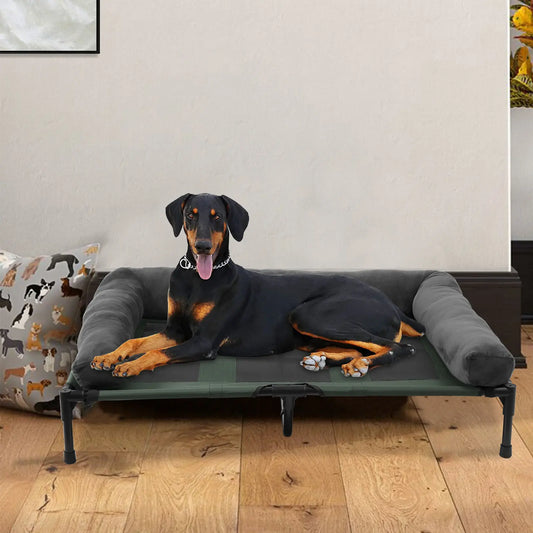BINGOPAW Elevated Dog and Cat Bed Lounger With Detachable Bolster