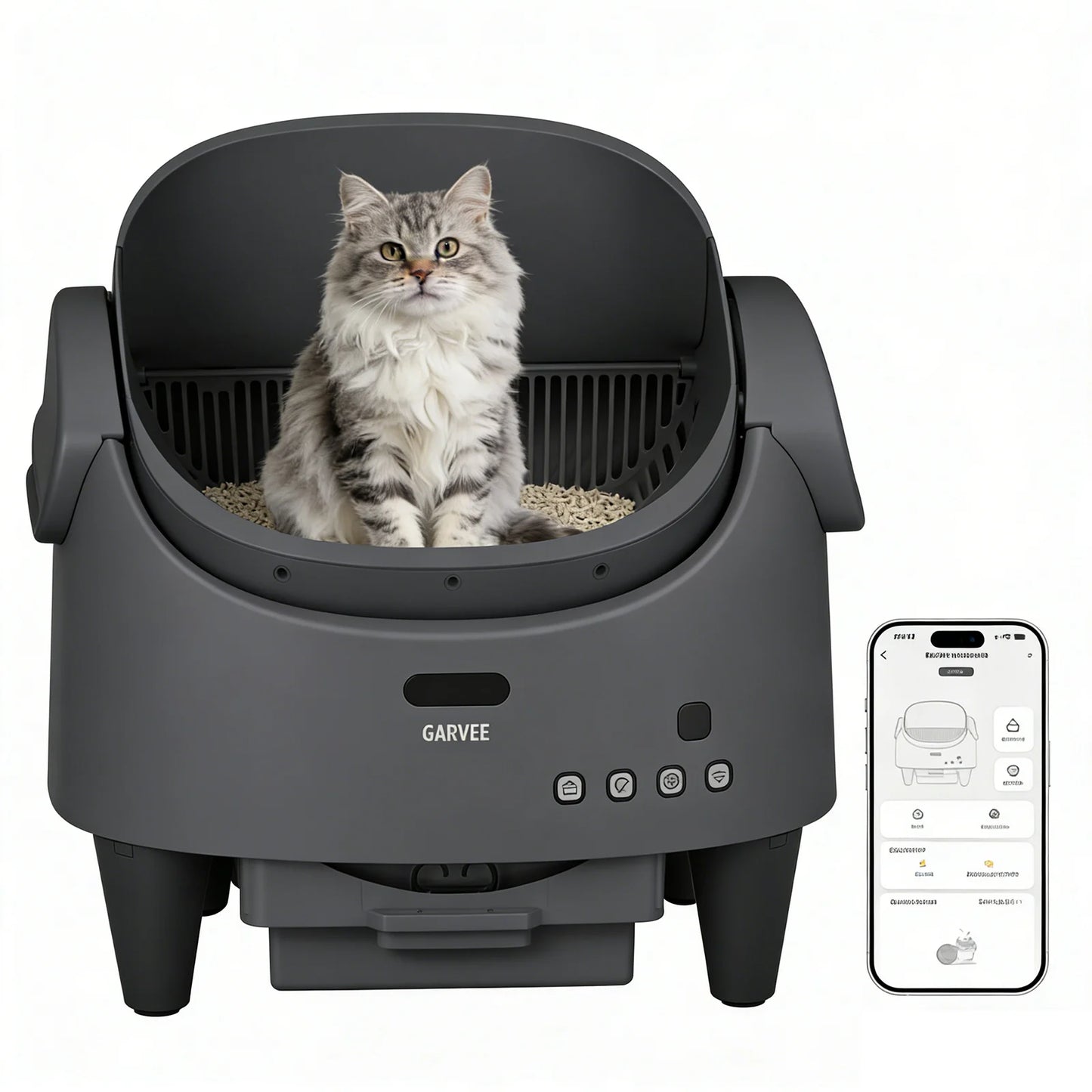 HiMISS Self Cleaning Smart Litter Box APP Odor Free Toilet