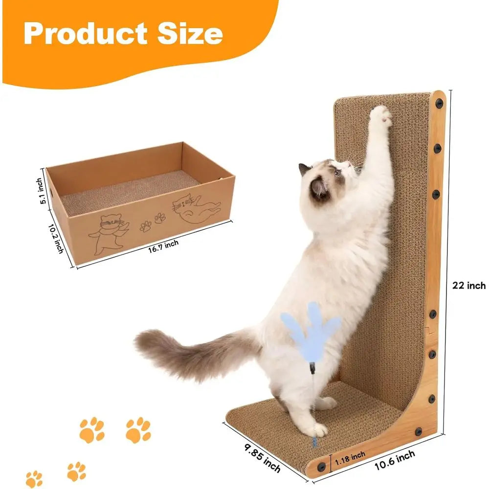 Three In One Cat Scratcher Indoor L Shaped Board Pad